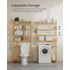 imageSONGMICS Over The Toilet Storage 3Tier Over Toilet Bathroom Organizer with Adjustable Shelf 102 x 248 x 669 Inches SpaceSaving Gray UBTS001G01Natural Beige