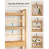 imageSONGMICS Over The Toilet Storage 3Tier Over Toilet Bathroom Organizer with Adjustable Shelf 102 x 248 x 669 Inches SpaceSaving Gray UBTS001G01Natural Beige