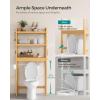 imageSONGMICS Over The Toilet Storage 3Tier Over Toilet Bathroom Organizer with Adjustable Shelf 102 x 248 x 669 Inches SpaceSaving Gray UBTS001G01Natural Beige