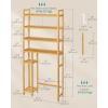 imageSONGMICS Over The Toilet Storage 3Tier Over Toilet Bathroom Organizer with Adjustable Shelf 102 x 248 x 669 Inches SpaceSaving Gray UBTS001G01Natural Beige