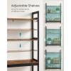 imageSONGMICS OverTheToilet Storage 3Tier Bathroom Organizer Over Toilet with Adjustable Shelves Hooks Bamboo Freestanding Space Saver Bathroom Shelves Rustic Brown and Ink Black UBTS012B01Rustic Brown  Ink Black