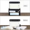imageSONGMICS Printer Stand for Desk Home Desktop Printer Stand with Storage Shelves for Office Steel Frame MultiPurpose Rack 159 x 118 x 87 Inches Matte Black UOMC101B01Matte Black