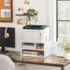 imageSONGMICS Printer Stand for Desk Home Desktop Printer Stand with Storage Shelves for Office Steel Frame MultiPurpose Rack 159 x 118 x 87 Inches Matte Black UOMC101B01White