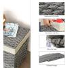 imageSONGMICS Storage Basket with Lid 423 Gallon 160L Storage Bin Woven Blanket Storage Basket with Handles Foldable Removable Liner Metal Frame for Bedroom Laundry Room Brown URST76BRGray
