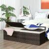 imageSONGMICS Storage Basket with Lid 423 Gallon 160L Storage Bin Woven Blanket Storage Basket with Handles Foldable Removable Liner Metal Frame for Bedroom Laundry Room Brown URST76BRBrown