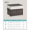 imageSONGMICS Storage Basket with Lid 423 Gallon 160L Storage Bin Woven Blanket Storage Basket with Handles Foldable Removable Liner Metal Frame for Bedroom Laundry Room Brown URST76BRBrown