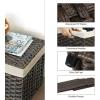 imageSONGMICS Storage Basket with Lid 423 Gallon 160L Storage Bin Woven Blanket Storage Basket with Handles Foldable Removable Liner Metal Frame for Bedroom Laundry Room Brown URST76BRBrown