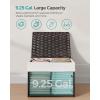 imageSONGMICS Storage Basket with Lid 423 Gallon 160L Storage Bin Woven Blanket Storage Basket with Handles Foldable Removable Liner Metal Frame for Bedroom Laundry Room Brown URST76BRBrown