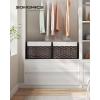 imageSONGMICS Storage Basket with Lid 423 Gallon 160L Storage Bin Woven Blanket Storage Basket with Handles Foldable Removable Liner Metal Frame for Bedroom Laundry Room Brown URST76BRBrown