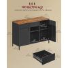 imageSONGMICS Storage Cabinet Floor Standing Cabinet with Door 157 x 315 x 299 Inches Adjustable Shelf SpaceSaving Sideboard Industrial Style Natural Beige and White LSC102W57Rustic Brown  Matte Black