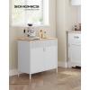 imageSONGMICS Storage Cabinet Floor Standing Cabinet with Door 157 x 315 x 299 Inches Adjustable Shelf SpaceSaving Sideboard Industrial Style Natural Beige and White LSC102W57Natural Beige  White