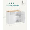 imageSONGMICS Storage Cabinet Floor Standing Cabinet with Door 157 x 315 x 299 Inches Adjustable Shelf SpaceSaving Sideboard Industrial Style Natural Beige and White LSC102W57Natural Beige  White