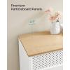 imageSONGMICS Storage Cabinet Floor Standing Cabinet with Door 157 x 315 x 299 Inches Adjustable Shelf SpaceSaving Sideboard Industrial Style Natural Beige and White LSC102W57Natural Beige  White