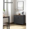 imageSONGMICS Storage Cabinet Floor Standing Cabinet with Door 157 x 315 x 299 Inches Adjustable Shelf SpaceSaving Sideboard Industrial Style Natural Beige and White LSC102W57Rustic Brown  Black