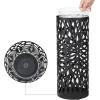 imageSONGMICS Umbrella Stand Holder for Entryway Steel Round Rack Organizer Freestanding for Canes Walking Sticks with Detachable Drip Tray 4 Hooks Black ULUC20BBlack