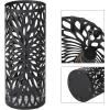 imageSONGMICS Umbrella Stand Holder for Entryway Steel Round Rack Organizer Freestanding for Canes Walking Sticks with Detachable Drip Tray 4 Hooks Black ULUC20BBlack