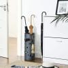 imageSONGMICS Umbrella Stand Metal Umbrella Holder for Entryway with Water Tray and 4 Hooks 67 x 67 x 161 Inches Round Black ULUC024B01Anthracite Gray