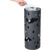 imageSONGMICS Umbrella Stand Metal Umbrella Holder for Entryway with Water Tray and 4 Hooks 67 x 67 x 161 Inches Round Black ULUC024B01Anthracite Gray