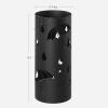 imageSONGMICS Umbrella Stand Metal Umbrella Holder for Entryway with Water Tray and 4 Hooks 67 x 67 x 161 Inches Round Black ULUC024B01Black