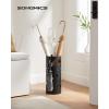 imageSONGMICS Umbrella Stand Metal Umbrella Holder for Entryway with Water Tray and 4 Hooks 67 x 67 x 161 Inches Round Black ULUC024B01Black