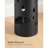 imageSONGMICS Umbrella Stand Metal Umbrella Holder for Entryway with Water Tray and 4 Hooks 67 x 67 x 161 Inches Round Black ULUC024B01Black