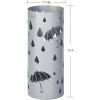 imageSONGMICS Umbrella Stand Metal Umbrella Holder for Entryway with Water Tray and 4 Hooks 67 x 67 x 161 Inches Round Black ULUC024B01Silver Gray