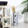 imageSONGMICS Umbrella Stand Metal Umbrella Holder for Entryway with Water Tray and 4 Hooks 67 x 67 x 161 Inches Round Black ULUC024B01Silver Gray