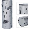 imageSONGMICS Umbrella Stand Metal Umbrella Holder for Entryway with Water Tray and 4 Hooks 67 x 67 x 161 Inches Round Black ULUC024B01Silver Gray