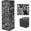 imageSONGMICS Umbrella Stand Umbrella Holder for Entryway Steel Square Umbrella Rack Organizer Freestanding for Canes Walking Sticks with a Detachable Drip Tray 4 Hooks Black ULUC48B61D x 61W x 193H
