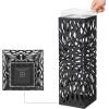 imageSONGMICS Umbrella Stand Umbrella Holder for Entryway Steel Square Umbrella Rack Organizer Freestanding for Canes Walking Sticks with a Detachable Drip Tray 4 Hooks Black ULUC48B61D x 61W x 193H