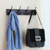 imageSONGMICS Wall Mounted Coat Rack Hook Rack with 4 TriHooks for Clothes Keys Hats Purses in The Entryway Bathroom Closet Room Dark Brown ULHR30ZDark Brown