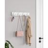 imageSONGMICS Wall Mounted Coat Rack Hook Rack with 4 TriHooks for Clothes Keys Hats Purses in The Entryway Bathroom Closet Room Dark Brown ULHR30ZWhite