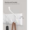 imageSONGMICS Wall Mounted Coat Rack Hook Rack with 4 TriHooks for Clothes Keys Hats Purses in The Entryway Bathroom Closet Room Dark Brown ULHR30ZWhite