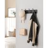 imageSONGMICS WallMounted Coat Rack Hook Rack 5 Dual Metal Hooks for Coats Bags Keys in The Entryway Bedroom Living Room White ULHR235W01Black