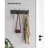 imageSONGMICS WallMounted Coat Rack Hook Rack 5 Dual Metal Hooks for Coats Bags Keys in The Entryway Bedroom Living Room White ULHR235W01Black