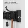 imageSONGMICS WallMounted Coat Rack Hook Rack 5 Dual Metal Hooks for Coats Bags Keys in The Entryway Bedroom Living Room White ULHR235W01Black