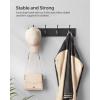 imageSONGMICS WallMounted Coat Rack Hook Rack 5 Dual Metal Hooks for Coats Bags Keys in The Entryway Bedroom Living Room White ULHR235W01Black