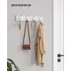 imageSONGMICS WallMounted Coat Rack Hook Rack 5 Dual Metal Hooks for Coats Bags Keys in The Entryway Bedroom Living Room White ULHR235W01White