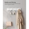 imageSONGMICS WallMounted Coat Rack Hook Rack 5 Dual Metal Hooks for Coats Bags Keys in The Entryway Bedroom Living Room White ULHR235W01White