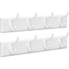 imageSONGMICS WallMounted Coat Rack Hook Rack 5 Dual Metal Hooks for Coats Bags Keys in The Entryway Bedroom Living Room White ULHR235W01White