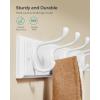 imageSONGMICS WallMounted Coat Rack Hook Rack 5 Dual Metal Hooks for Coats Bags Keys in The Entryway Bedroom Living Room White ULHR235W01White