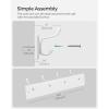 imageSONGMICS WallMounted Coat Rack Hook Rack 5 Dual Metal Hooks for Coats Bags Keys in The Entryway Bedroom Living Room White ULHR235W01White