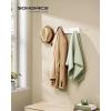 imageSONGMICS WallMounted Coat Rack Hook Rack 5 Dual Metal Hooks for Coats Bags Keys in The Entryway Bedroom Living Room White ULHR235W01White