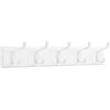 imageSONGMICS WallMounted Coat Rack Hook Rack 5 Dual Metal Hooks for Coats Bags Keys in The Entryway Bedroom Living Room White ULHR235W01White