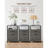 imageVASAGLE File Cabinet Mobile Filing Cabinet with Wheels 2 Lockable Drawers Open Shelf for A4 Letter Size Hanging File Folders Ink Black UOFC077B16Charcoal Gray  Black