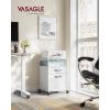 imageVASAGLE File Cabinet Mobile Filing Cabinet with Wheels 2 Lockable Drawers Open Shelf for A4 Letter Size Hanging File Folders Ink Black UOFC077B16Cloud White