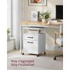 imageVASAGLE File Cabinet Mobile Filing Cabinet with Wheels 2 Lockable Drawers Open Shelf for A4 Letter Size Hanging File Folders Ink Black UOFC077B16Cloud White