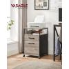 imageVASAGLE File Cabinet Mobile Filing Cabinet with Wheels 2 Lockable Drawers Open Shelf for A4 Letter Size Hanging File Folders Ink Black UOFC077B16Heather Greige  Ink Black