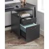 imageVASAGLE File Cabinet Mobile Filing Cabinet with Wheels 2 Lockable Drawers Open Shelf for A4 Letter Size Hanging File Folders Ink Black UOFC077B16Ink Black