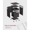 imageVASAGLE File Cabinet Mobile Filing Cabinet with Wheels 2 Lockable Drawers Open Shelf for A4 Letter Size Hanging File Folders Ink Black UOFC077B16Ink Black